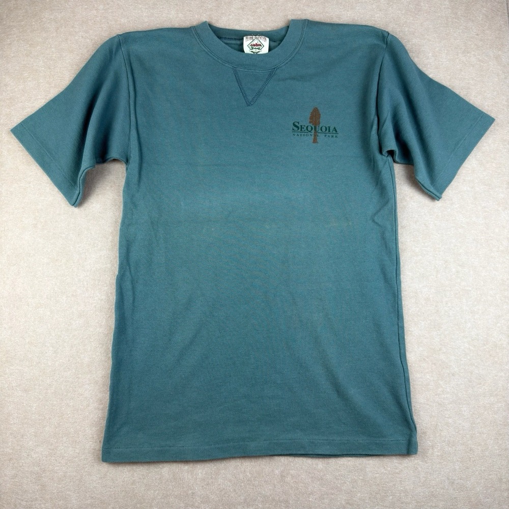 Vintage Sequoia National Park T-Shirt S Green Blue Single‎ Stitch California USA